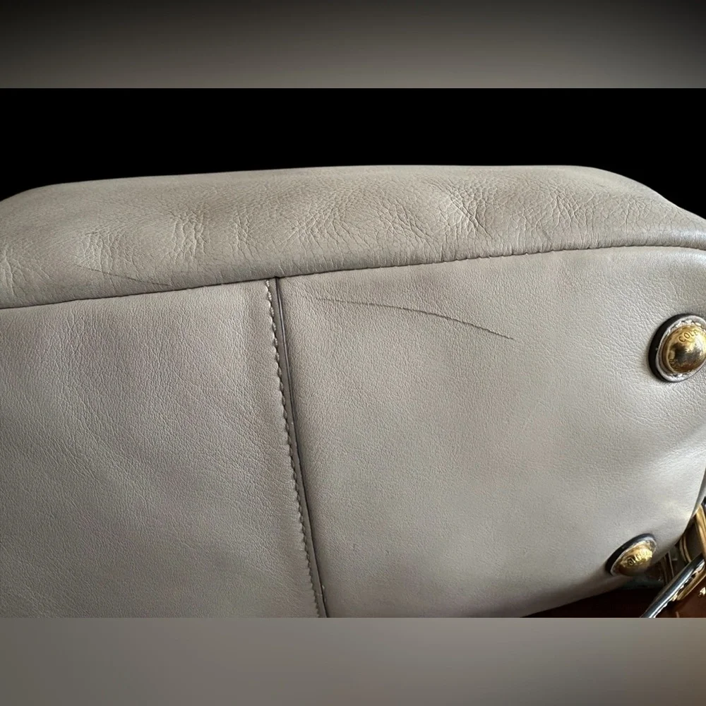 Cole Haan Benson Leather Convertible Hobo Crossbody Bag Light Gray/Taupe